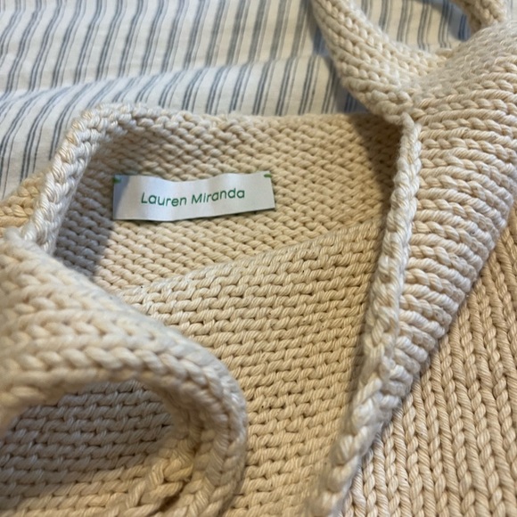 Knit wide neck tank in natural - Picture 3 of 5
